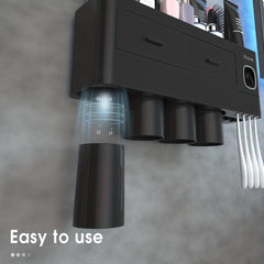 Toothbrush Holder & Gargle Cup Set with Automatic Toothpaste Dispenser