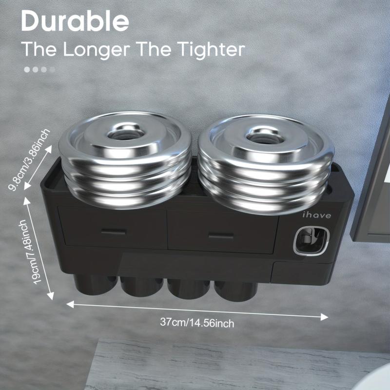 Toothbrush Holder & Gargle Cup Set with Automatic Toothpaste Dispenser
