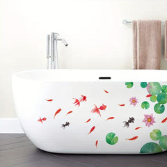 Lotus Fish Bathtub Stickers Bathroom Wall Decals Decorative Appliques