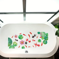 Lotus Fish Bathtub Stickers Bathroom Wall Decals Decorative Appliques
