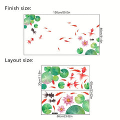 Lotus Fish Bathtub Stickers Bathroom Wall Decals Decorative Appliques