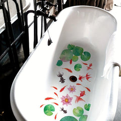 Lotus Fish Bathtub Stickers Bathroom Wall Decals Decorative Appliques