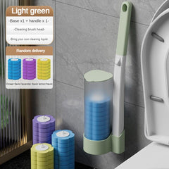 Wall Mounted Toilet Brush Set with Cleaning Liquid - Disposable Holder & Refills
