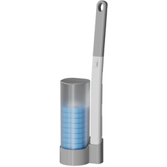 Wall Mounted Toilet Brush Set with Cleaning Liquid - Disposable Holder & Refills
