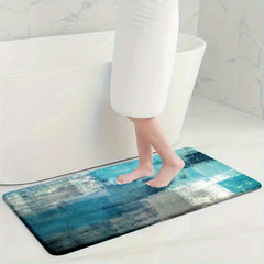 4pcs Plaid Velvet Sponge Bath Mat Set Non Slip Toilet Rug for Bathroom Decor