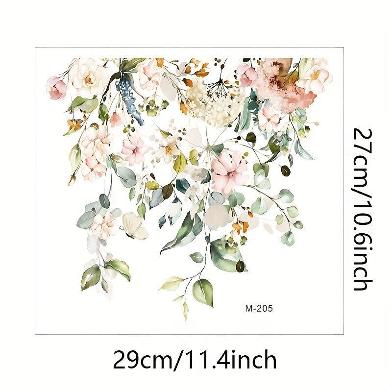 Green Plant Leaf Flower Toilet Sticker Self Adhesive Lid Sticker