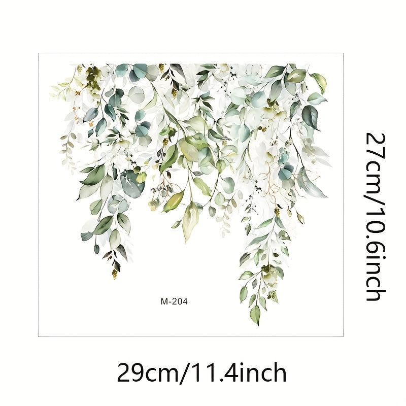 Green Plant Leaf Flower Toilet Sticker Self Adhesive Lid Sticker