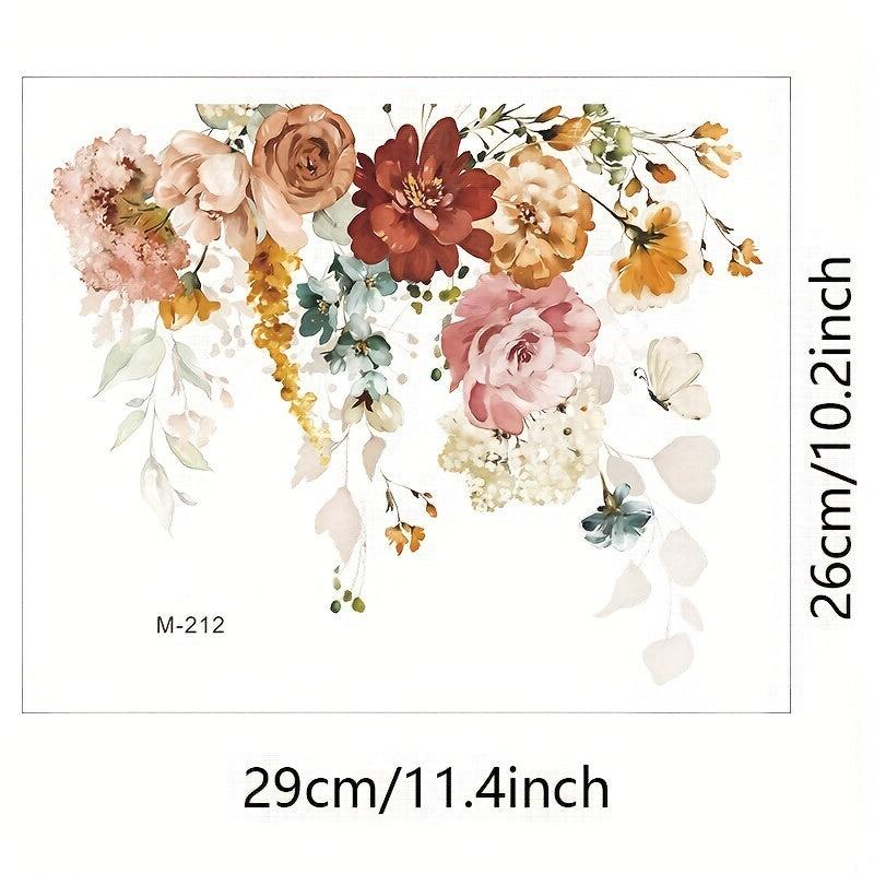 Green Plant Leaf Flower Toilet Sticker Self Adhesive Lid Sticker