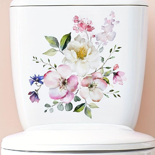 Green Plant Leaf Flower Toilet Sticker Self Adhesive Lid Sticker