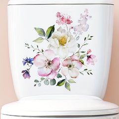 Green Plant Leaf Flower Toilet Sticker Self Adhesive Lid Sticker