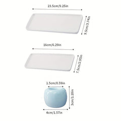 Ceramic Vanity Tray Rectangular Bathroom Small Tray