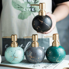 Marble Ceramic Soap Dispenser Countertop Lotion Bottle With Pump Bathroom
