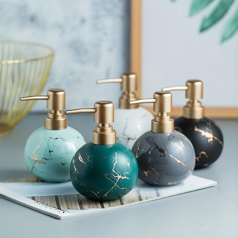 Marble Ceramic Soap Dispenser Countertop Lotion Bottle With Pump Bathroom