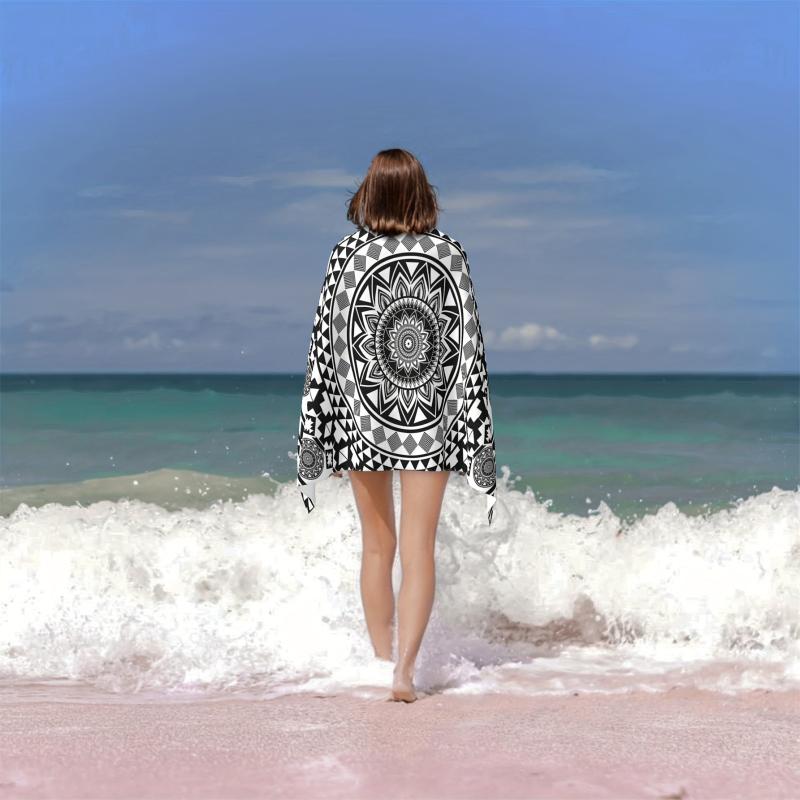 Large Flower Print Beach Towel Sand Quick Drying Essential Vacation Accessory