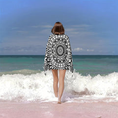 Large Flower Print Beach Towel Sand Quick Drying Essential Vacation Accessory
