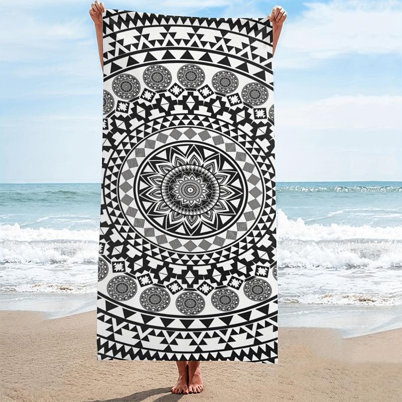 Large Flower Print Beach Towel Sand Quick Drying Essential Vacation Accessory