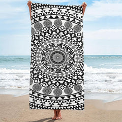 Large Flower Print Beach Towel Sand Quick Drying Essential Vacation Accessory
