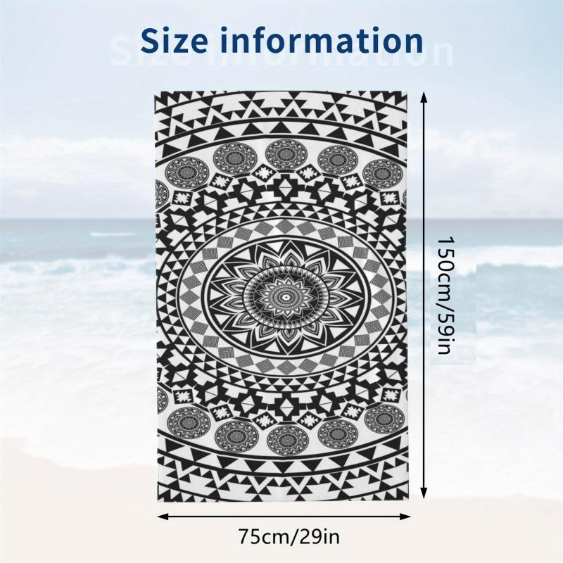 Large Flower Print Beach Towel Sand Quick Drying Essential Vacation Accessory