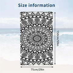 Large Flower Print Beach Towel Sand Quick Drying Essential Vacation Accessory