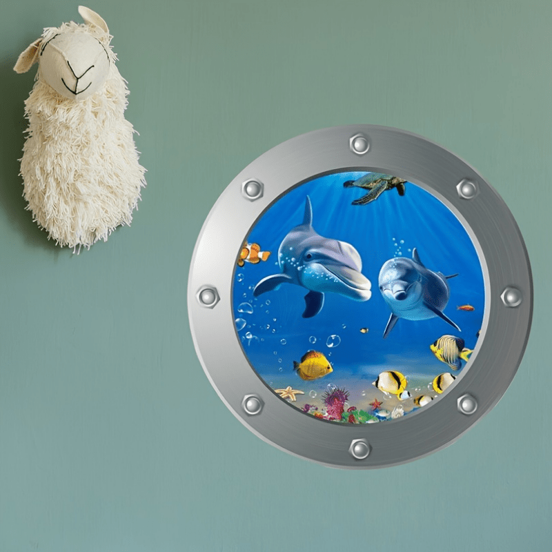 Sea World Toilet Lid Decal Self Adhesive Wall Sticker Bathroom Decor