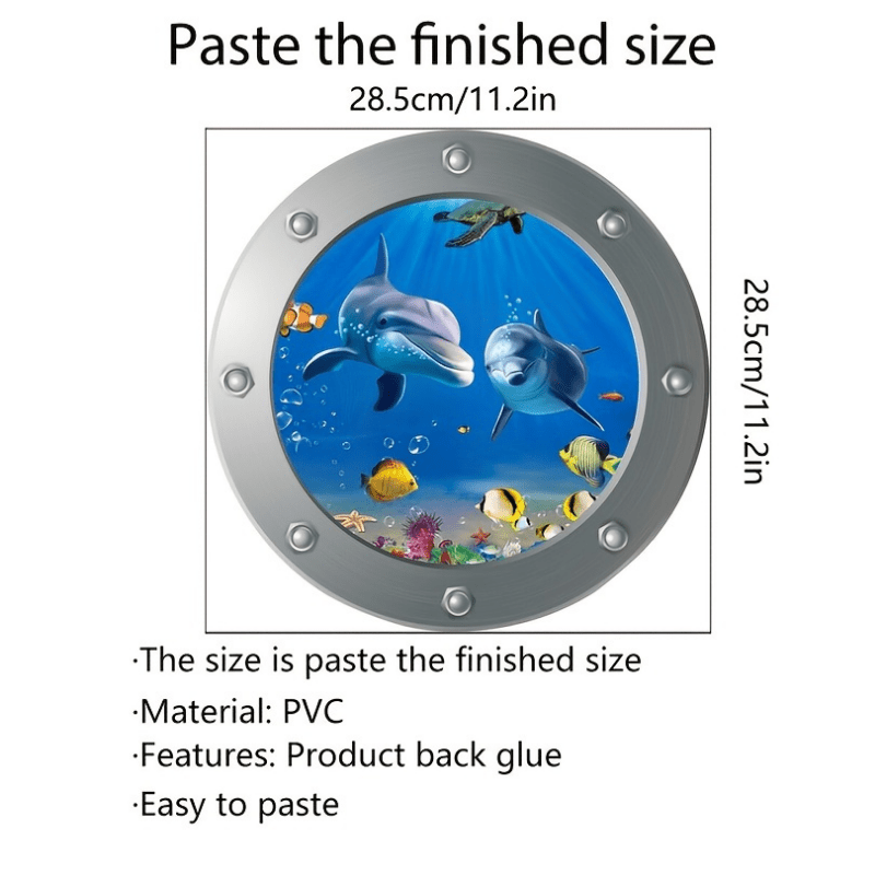 Sea World Toilet Lid Decal Self Adhesive Wall Sticker Bathroom Decor
