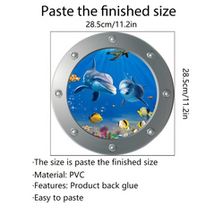 Sea World Toilet Lid Decal Self Adhesive Wall Sticker Bathroom Decor