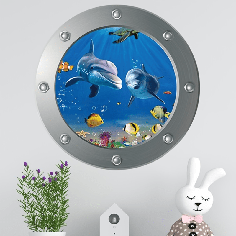 Sea World Toilet Lid Decal Self Adhesive Wall Sticker Bathroom Decor