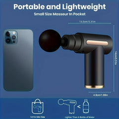 LCD Portable Mini Massage Gun Rechargeable 6 Speed Massager Muscle Relaxation