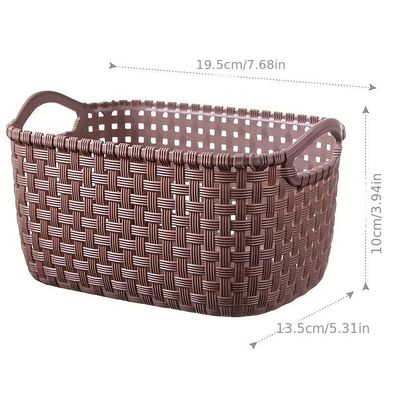 Stylish Rattan Desktop Storage Basket Durable Plastic