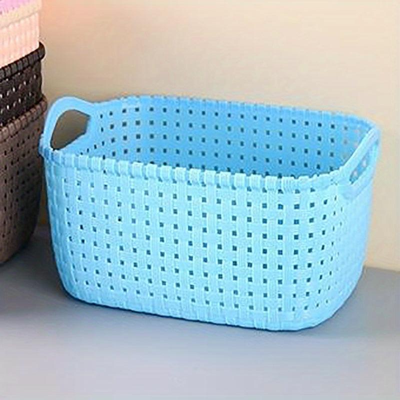 Stylish Rattan Desktop Storage Basket Durable Plastic