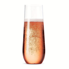 4pcs Unbreakable 9oz Stemless Champagne Flutes Clear Plastic Wine Glasses