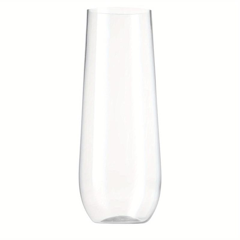 4pcs Unbreakable 9oz Stemless Champagne Flutes Clear Plastic Wine Glasses