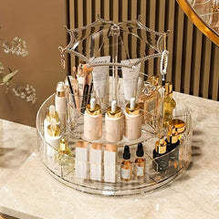 Large Capacity Spinning Makeup Organizer with Umbrella Stand