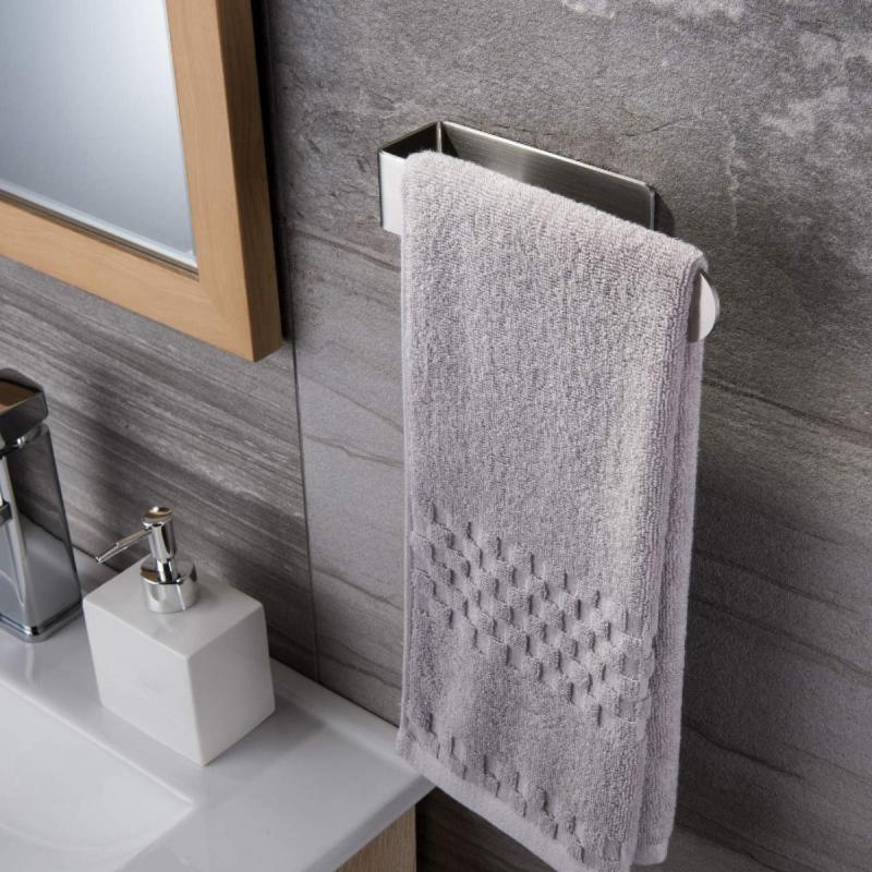 Stainless Steel Towel Bar L Shaped Towel Rack Bathroom Wall Mounted Holder