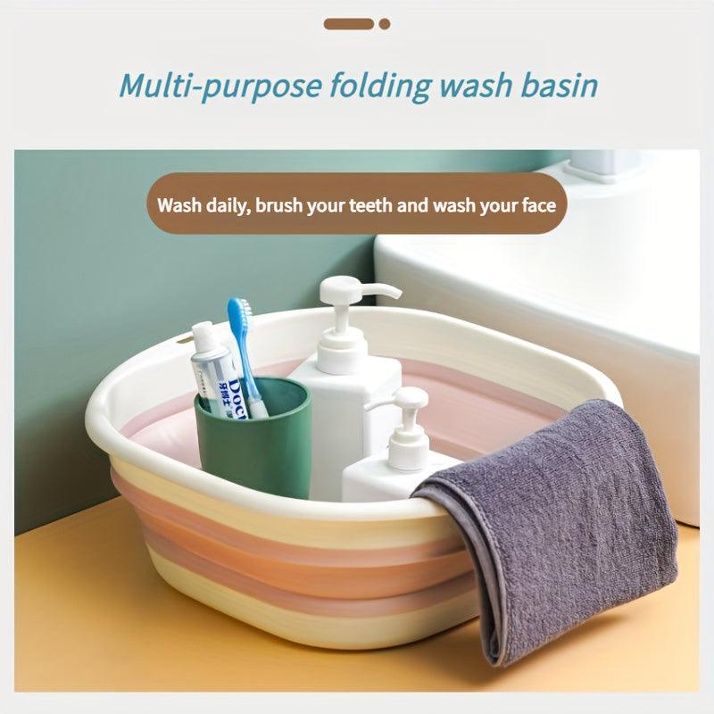 3pcs Foldable Washbasin Vegetable Wash Basin Plastic Foot Wash Basin