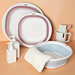 3pcs Foldable Washbasin Vegetable Wash Basin Plastic Foot Wash Basin