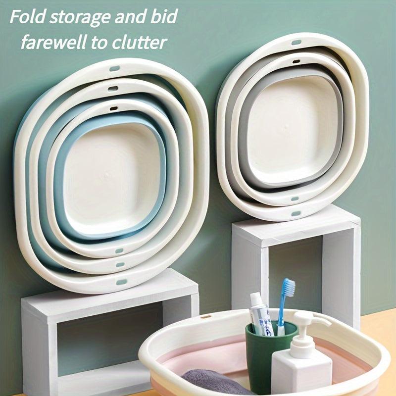 3pcs Foldable Washbasin Vegetable Wash Basin Plastic Foot Wash Basin