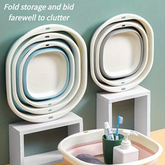 3pcs Foldable Washbasin Vegetable Wash Basin Plastic Foot Wash Basin