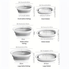 3pcs Foldable Washbasin Vegetable Wash Basin Plastic Foot Wash Basin