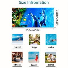 Dolphin Beach Towel Microfiber Soft Absorbent Lightweight Towel