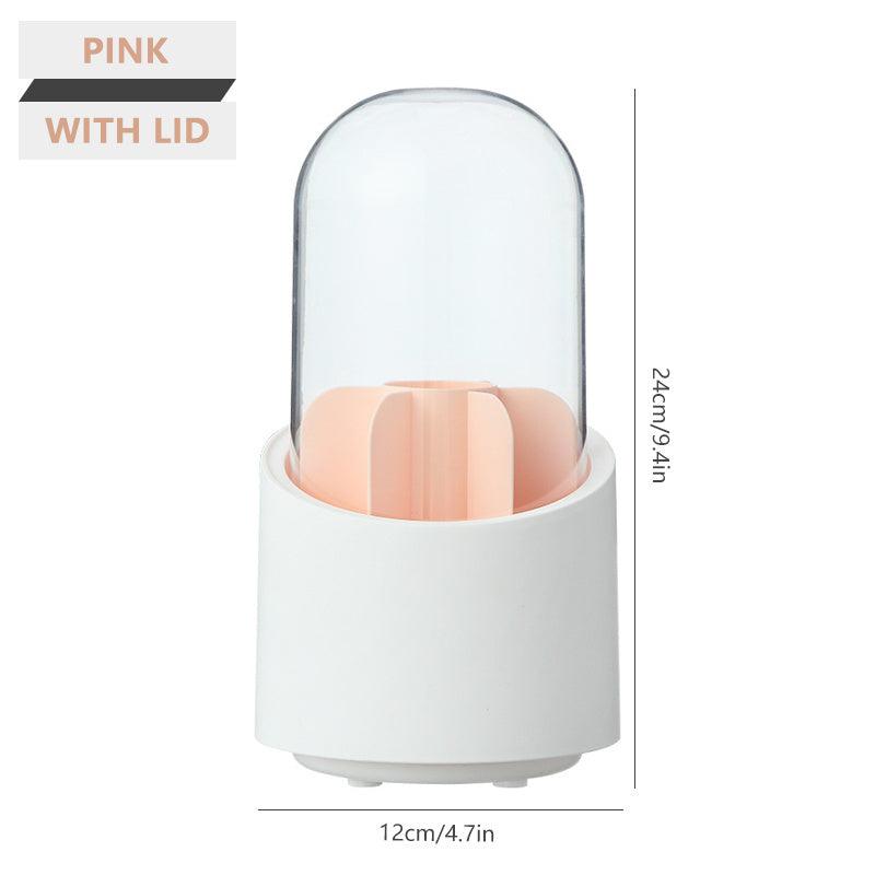 360 Rotating Makeup Brush Storage Box Portable Desktop Organizer