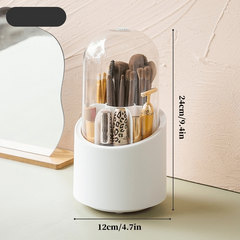 360 Rotating Makeup Brush Storage Box Portable Desktop Organizer