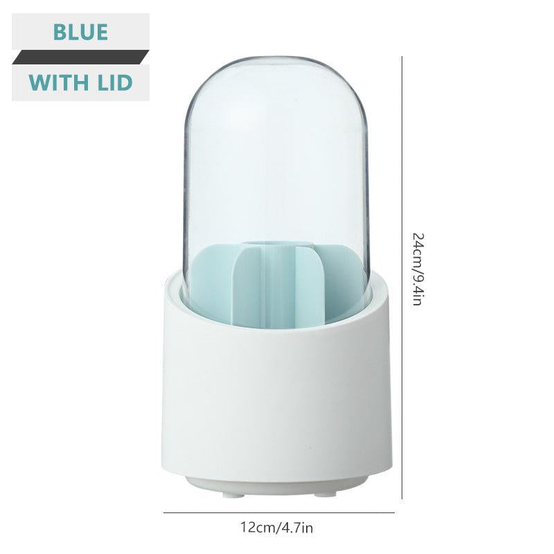 360 Rotating Makeup Brush Storage Box Portable Desktop Organizer