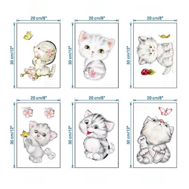 1pc Cartoon Kitten Toilet Stickers Self Adhesive Bathroom Decor