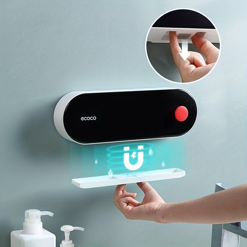 Wall Mounted Soap Dish With Lid Drain Soap Holder, Bathroom Accessories
