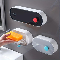 Wall Mounted Soap Dish With Lid Drain Soap Holder, Bathroom Accessories