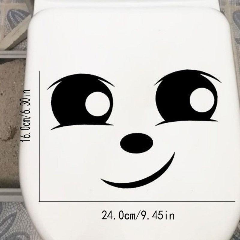 Funny Expression Toilet Lid Stickers Bathroom Decor