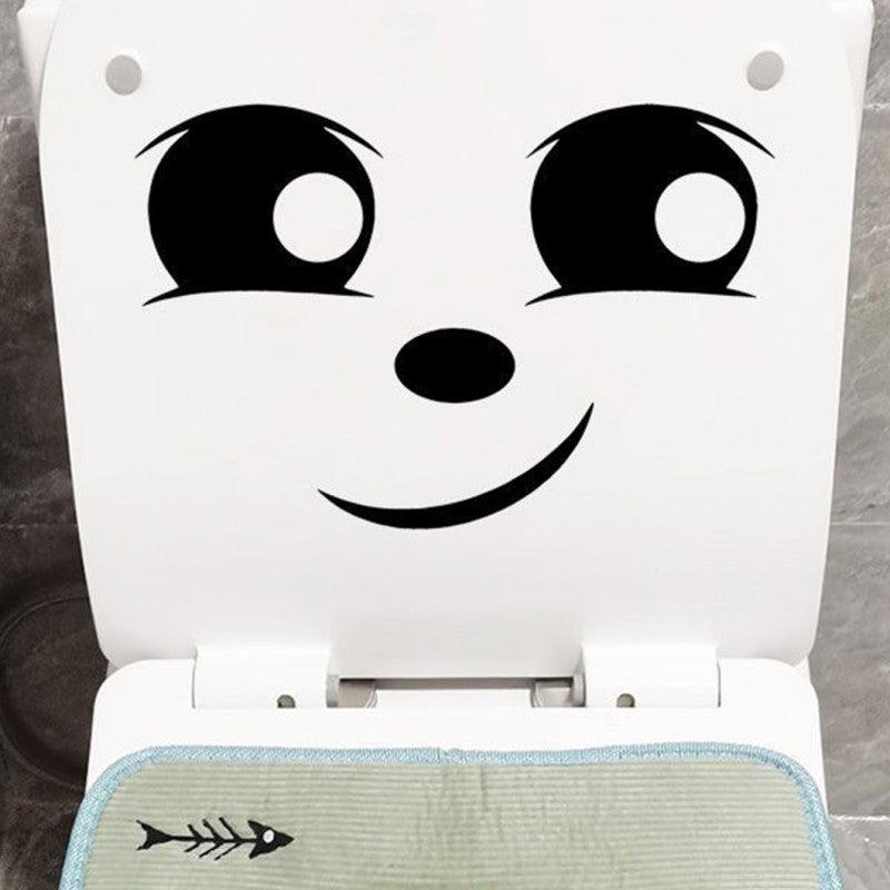 Funny Expression Toilet Lid Stickers Bathroom Decor