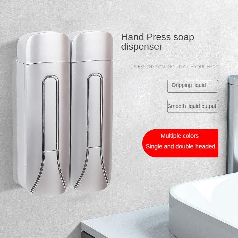 400ml Wall Soap Dispenser Manual Press Hand Sanitizer Shampoo Shower Gel