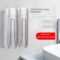 400ml Wall Soap Dispenser Manual Press Hand Sanitizer Shampoo Shower Gel